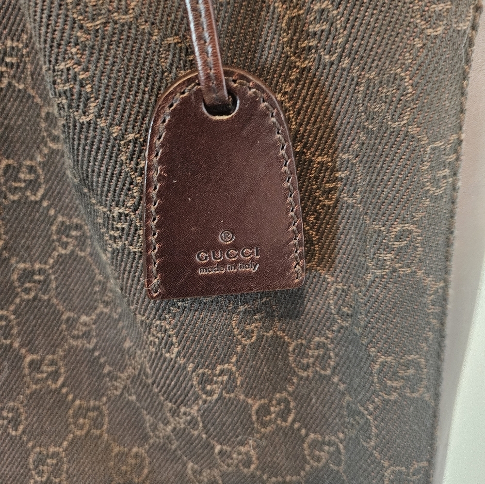 Gucci | GG Canvas Tote Brown and Leather - Picture 4 of 14